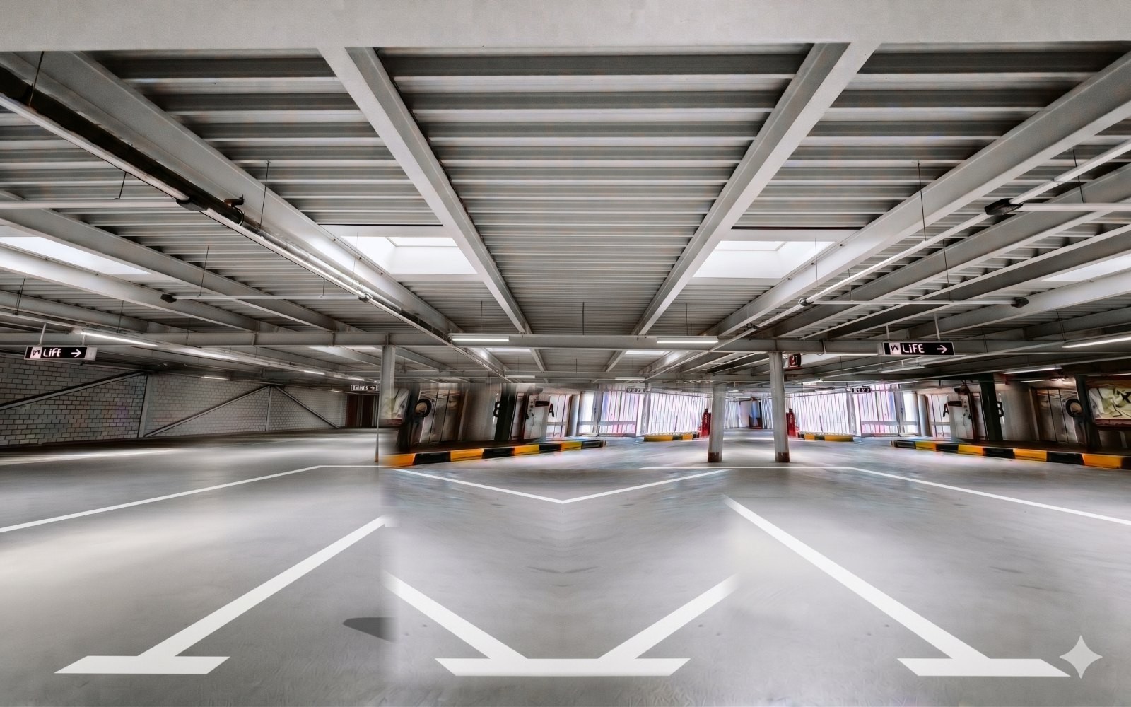 An empty private parking space